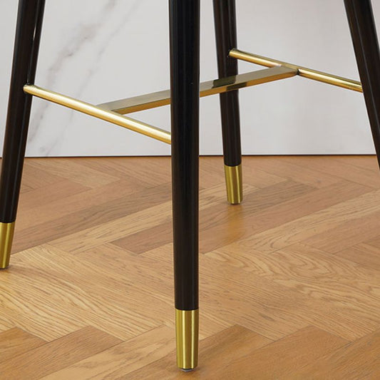 Sgabelli da bar in velluto con gambe in legno di quercia finitura opaca industriale sgabelli interni