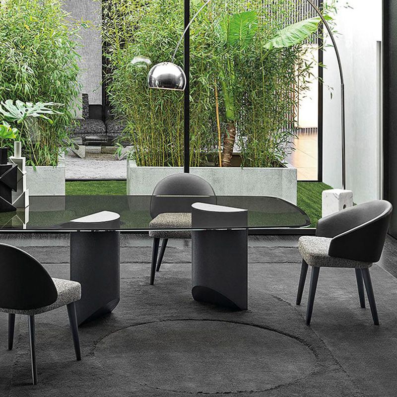 Chaise de salle à manger industrielle à la maison chaise à manger en bois en jambes noires