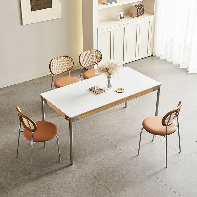 Sintered Stone Dining Table Set 1/4/5 Pcs Rectangle Dining Table with Armless Chairs Clearhalo 'Dining Room Sets' 'Dining Tables & Seating' 'dining_room_set' 'furn' 'furn_dining_room_set' 'Furniture' 'Kitchen & Dining Furniture' 1200x1200_afb11363-16ff-49e3-9d81-666feb3d23a1