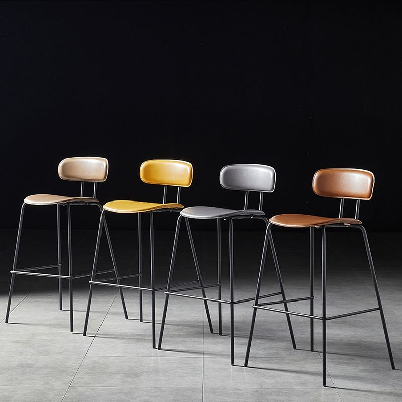 Nordic Style Leather Seat Backrest Bar Chair Front Desk High Chair Clearhalo 'Bar Furniture' 'Bar Stools' 'bar_stools' 'furn' 'furn_bar_stools' 'Furniture' 'Kitchen & Dining Furniture' 1200x1200_afb14dd5-0477-461b-85ad-fa863fafe97b