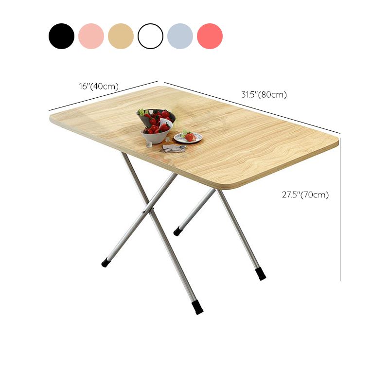 Tavolo in metallo e legno 31,5 "L tavolo da pranzo rettangolare in stile moderno di metà secolo