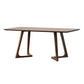 Modern Rubber Wood Table for Restaurant Dining Table with Double Wood Pedestal