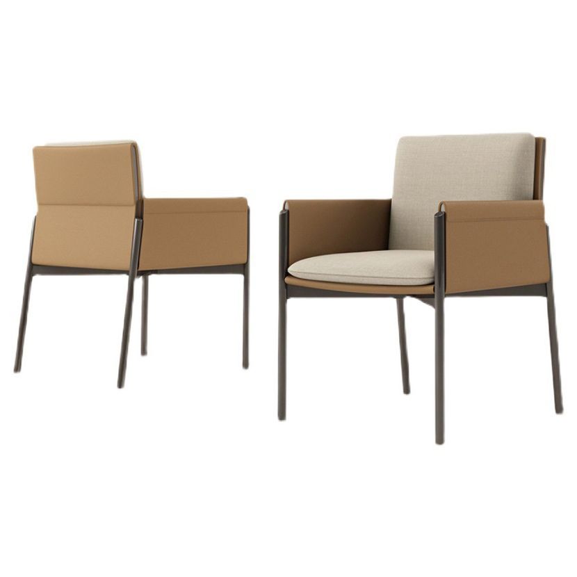 Modern Style Arm Chair Sponge Cushion Dining Chair of 22" Wide with Stainless Steel Legs Clearhalo ' kitchen&dining_furn' 'Dining Chairs' 'Dining Tables & Seating' 'dining_chair' 'furn' 'furn_dining_chair' 'Furniture' 'furniture_dining_chair' 'Kitchen & Dining Furniture' 'kitchen' 1200x1200_afb300c9-b86c-4950-8941-9147ad1516cc