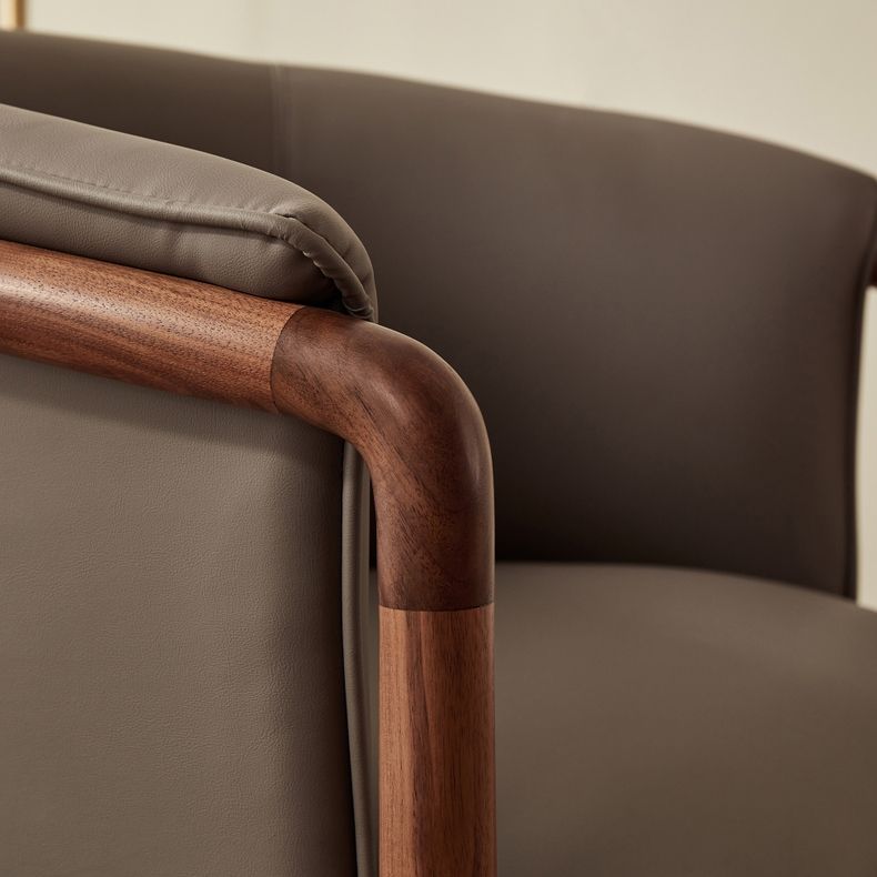 Modern Style Dining Chair Leather Wooden Base Arm Chair for Home Use Clearhalo 'Dining Chairs' 'Dining Tables & Seating' 'dining_chair' 'furn' 'furn_dining_chair' 'Furniture' 'Kitchen & Dining Furniture' 1200x1200_afb35541-d21d-41c4-92ae-726866763323