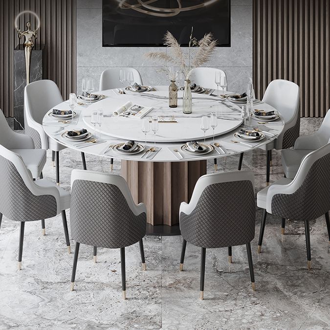 Round Pedestal Dining Table Traditional Luxury Furniture with Turntable Clearhalo 'Dining Tables & Seating' 'Dining Tables' 'dining_table' 'furn' 'furn_dining_table' 'Furniture' 'Kitchen & Dining Furniture' 1200x1200_afb51b7f-5f88-489a-af23-21be18cb10dc