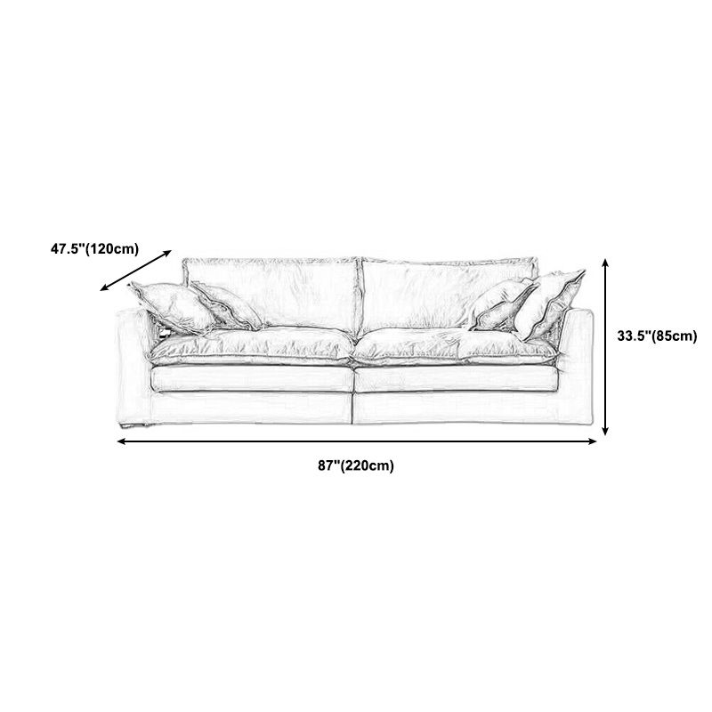 Beach Standard Sofa with Bolster Pillows 33.46"High Fabric Settee with Square Arm, Beige Clearhalo 'furn' 'furn_sofas' 'Furniture' 'furniture_sofas' 'Living Room Furniture' 'Sofa' 'sofas' 1200x1200_afb58c40-d95d-4aa2-9adc-96ebfa50a304