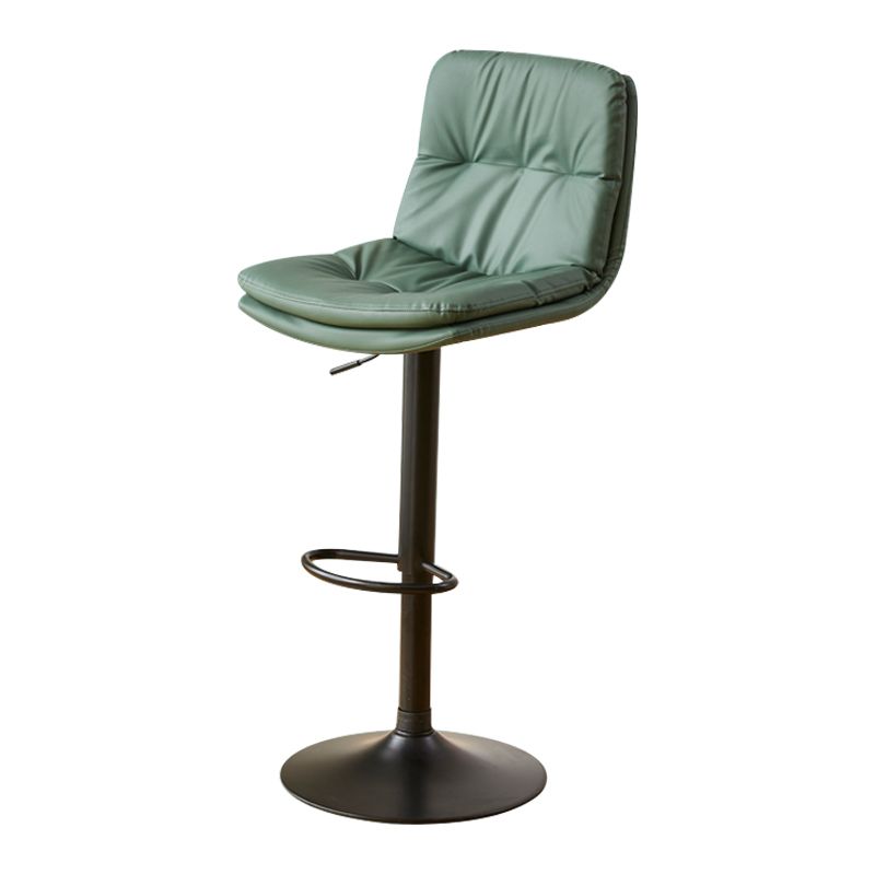 Style moderne tabouret de bar rembourré à réglage rotatif avec des jambes en métal