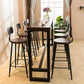 Modern Rectangle Solid Wood Bar Table Set 1/5/9 Pieces Counter Table with Black Stools Clearhalo 'Bar Furniture' 'furn' 'furn_home_bar_bar_sets' 'Furniture' 'Home Bars & Bar Sets' 'home_bar_bar_sets' 'Kitchen & Dining Furniture' 1200x1200_afb69727-869a-48ee-b43b-25a0ba957df9