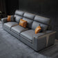Dark Gray Faux Leather Sectional Sofa Stain-Resistant Sofa for Living Room