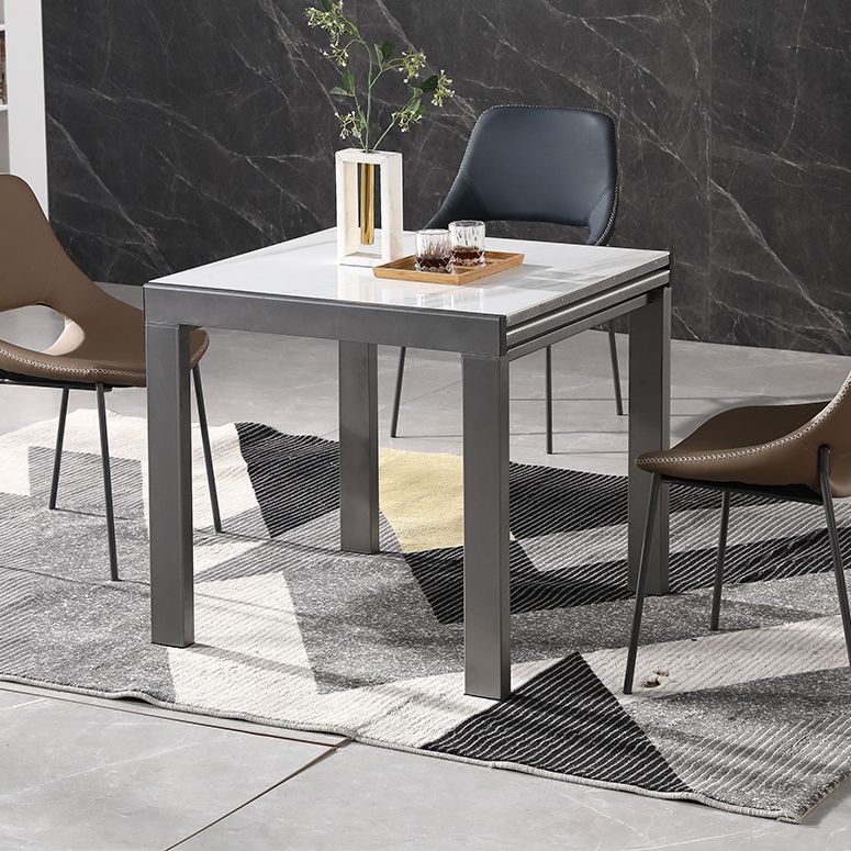 Industrial Square 31.5"W Dinner Table Stone Extendable Dining Room Collection
