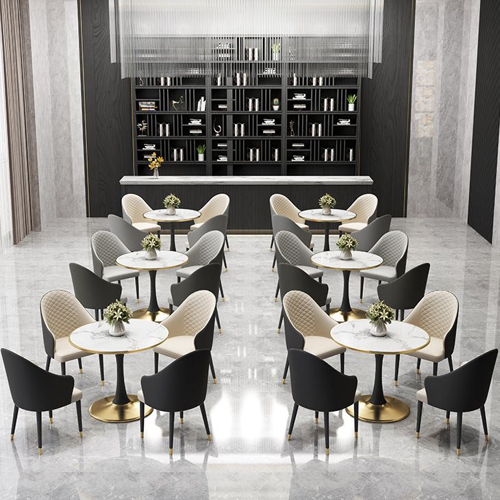 31.5-inch Metal Contemporary Dining Table Round Table for Kitchen Clearhalo ' dining_table' 'Dining Tables & Seating' 'Dining Tables' 'furn' 'furn_dining_table' 'Furniture' 'furniture_dining_table' 'Kitchen & Dining Furniture' 'kitchen&dining_furn' 'kitchen' 'kitchen_dining_table' 1200x1200_afb86cf1-490e-46f2-9914-1c525fa9fe9c