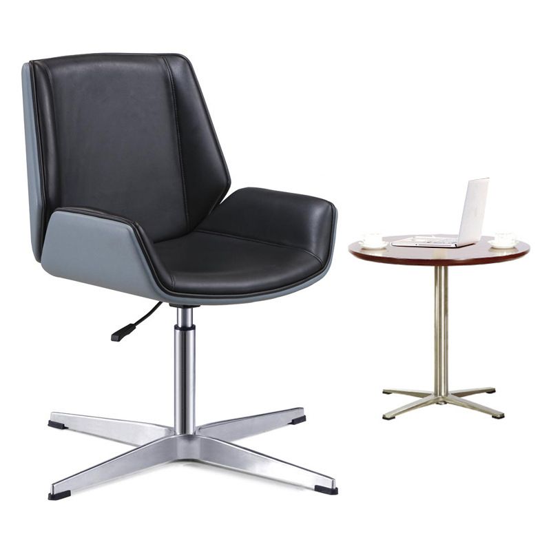 Silla de escritorio de estilo moderno, silla de oficina con respaldo medio/alto para ordenador de cuero
