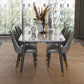 Nordic 1/5/7 Pieces Furniture Rectangle Stone Dining Table Set in Gray