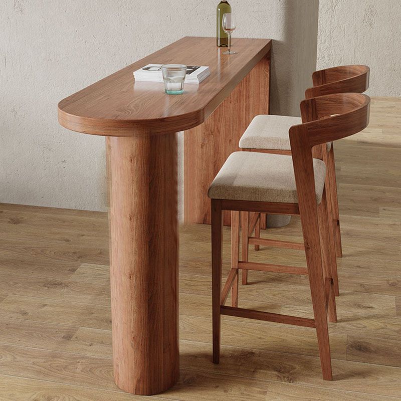 Pine Top Counter Table Wood Column Legs 42-inch Height Industrial Bar Table, Only Table Clearhalo 'Bar Furniture' 'Bar Tables' 'bar_tables' 'furn' 'furn_bar_tables' 'Furniture' 'furniture_bar_tables' 'Kitchen & Dining Furniture' 'kitchen&dining_furn' 'kitchen' 1200x1200_afba5c3c-4bd6-4bfd-8418-8edce134f974