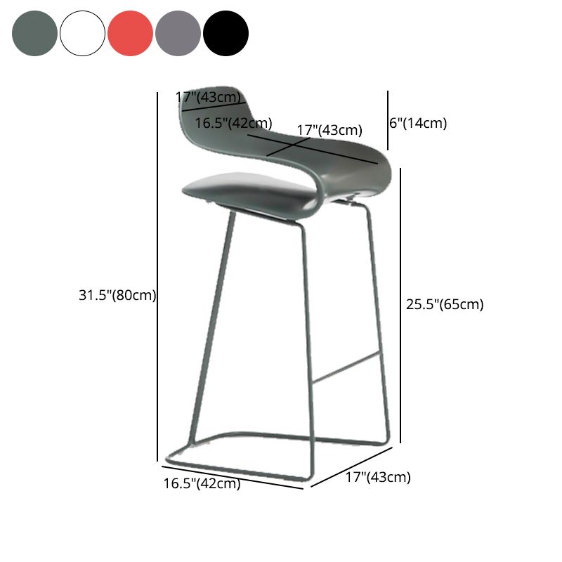 Nordic Simple Low Back Barstool Indoor Iron Tall Stool with Plastic Seat Clearhalo 'Bar Furniture' 'Bar Stools' 'bar_stools' 'furn' 'furn_bar_stools' 'furniture_bar_stools' 'Kitchen & Dining Furniture' 'kitchen&dining_furn' 'kitchen' 'kitchen_furn' Furniture' 1200x1200_afbbd25f-b689-4373-a285-bcdfb3baee2e
