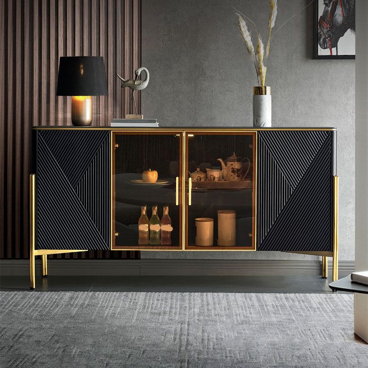 Sideboard in pietra da pranzo a buffet lucido glam con gambe