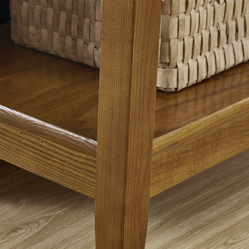 Farmhouse Ash Double Tier End Table, Brown Side Table with Shelf Clearhalo 'Coffee & Accent Tables' 'End & Side Tables' 'end_side_tables' 'furn' 'furn_end_side_tables' 'Furniture' 'Living Room Furniture' 1200x1200_afbd397d-9a29-446c-9d44-9d95e2eb63c6
