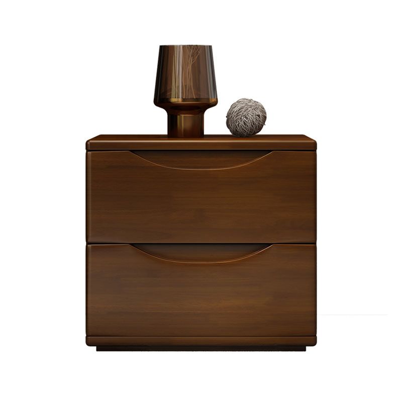 Mesa de mesa nocturna de madera contemporánea de acento de almacenamiento de la mesa con 2 cajones para el hogar