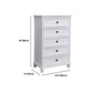 13.77" Wide White Accent Chest with Drawers Rectangle  Wood Chest Contemporary
