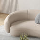 Contemporary Solid Color Sofa Upholstered Wool and Faux Leather Sofa