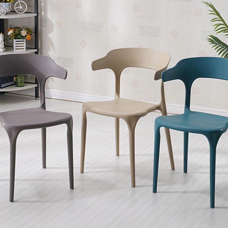 Home Stackable Contemporary Arm Chair Open Back Plastic Dining Room Chair Clearhalo ' kitchen&dining_furn' 'Dining Chairs' 'Dining Tables & Seating' 'dining_chair' 'furn' 'furn_dining_chair' 'Furniture' 'furniture_dining_chair' 'Kitchen & Dining Furniture' 'kitchen' 1200x1200_afbedb3a-2780-4a11-b5c3-70f17a49a497