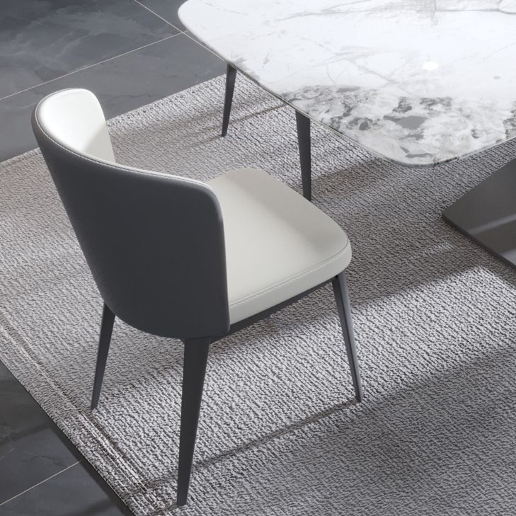 現代的な長方形の焼結された石のトップメタルベースダイニングテーブルセット