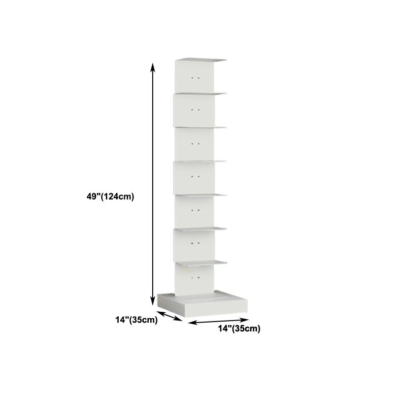 Modern Steel Bookcase, White, Geometric Bookshelf for Any Room Clearhalo 'Bookcases' 'furn' 'furn_bookcases' 'Furniture' 'Office Furniture' 1200x1200_afbf166e-ee08-4b59-8d65-c47828cea629