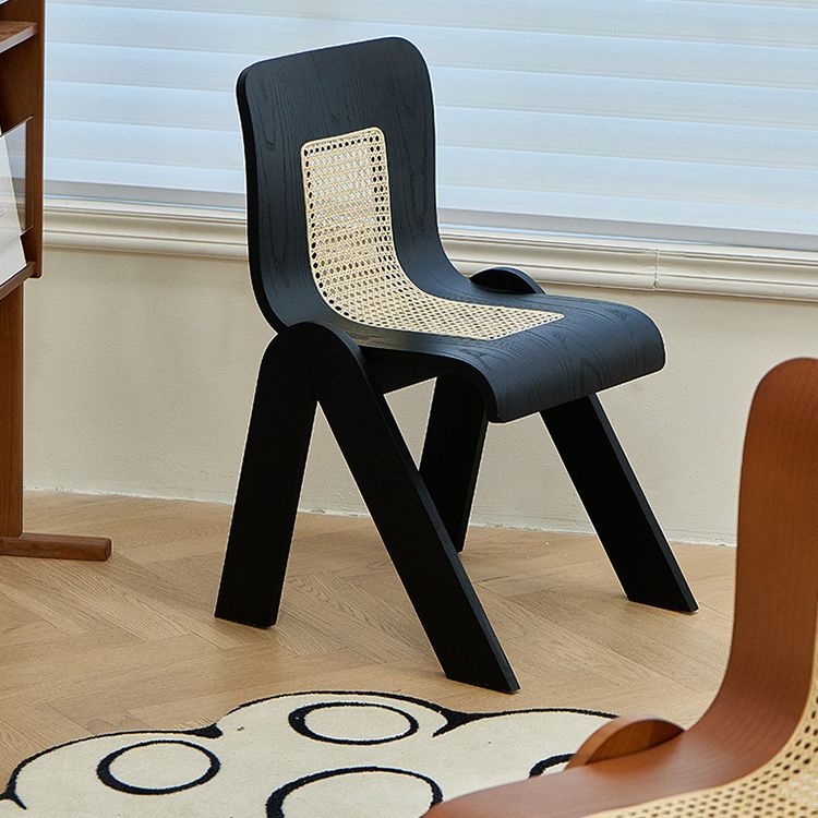 Comedor contemporáneo silla de comedor de madera maciza de madera maciza sin brazo