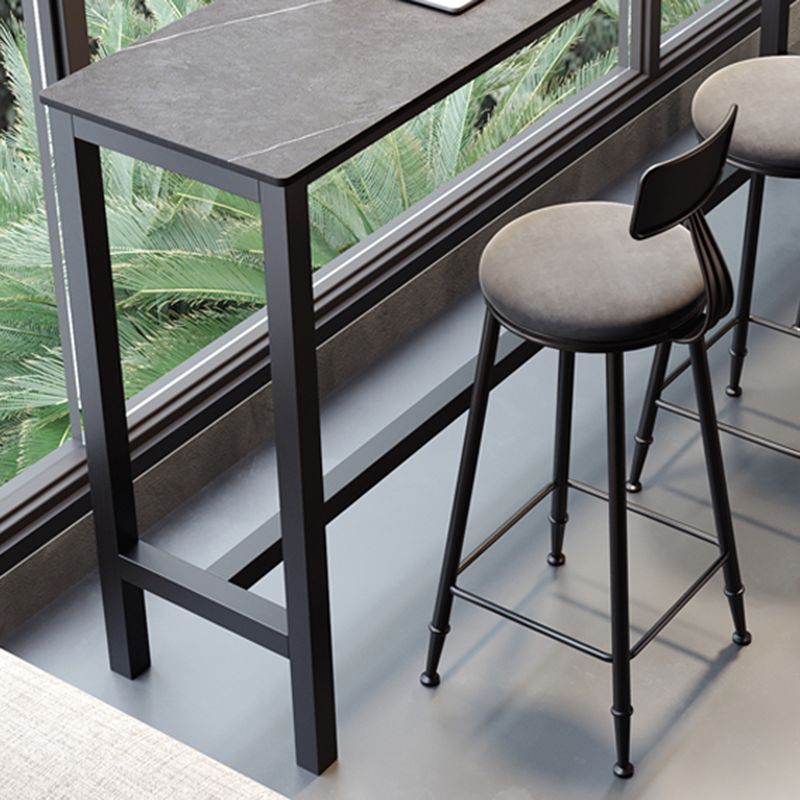 Industrial Bar-height Table Stone Top Pub Table with Black Base Clearhalo 'Bar Furniture' 'Bar Tables' 'bar_tables' 'furn' 'furn_bar_tables' 'Furniture' 'Kitchen & Dining Furniture' 1200x1200_afc0de55-e0bf-47c8-963a-e4c69a716951