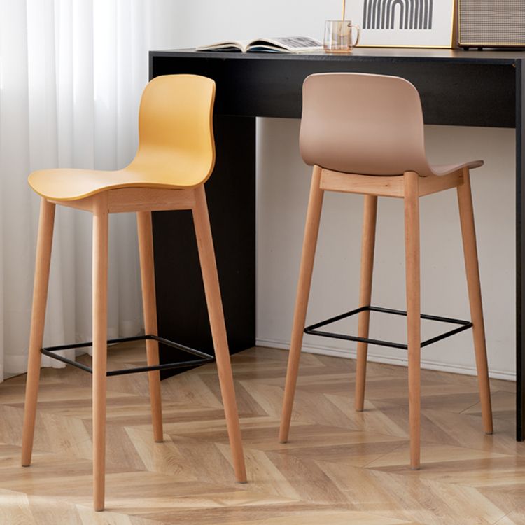 Modern Style Plastic Bar-stool Wooden Counter Bar Stool for Home Clearhalo 'Bar Furniture' 'Bar Stools' 'bar_stools' 'furn' 'furn_bar_stools' 'Furniture' 'furniture_bar_stools' 'Kitchen & Dining Furniture' 1200x1200_afc20dbb-0db8-473f-869e-fa690ccacada