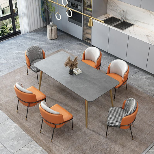 Gray Stone Top Dining Table Contemporary Dining Table with 4 Legs Clearhalo 'Dining Tables & Seating' 'Dining Tables' 'dining_table' 'furn' 'furn_dining_table' 'Furniture' 'Kitchen & Dining Furniture' 1200x1200_afc36e9a-d0d2-4106-8612-5eb15090b9d5