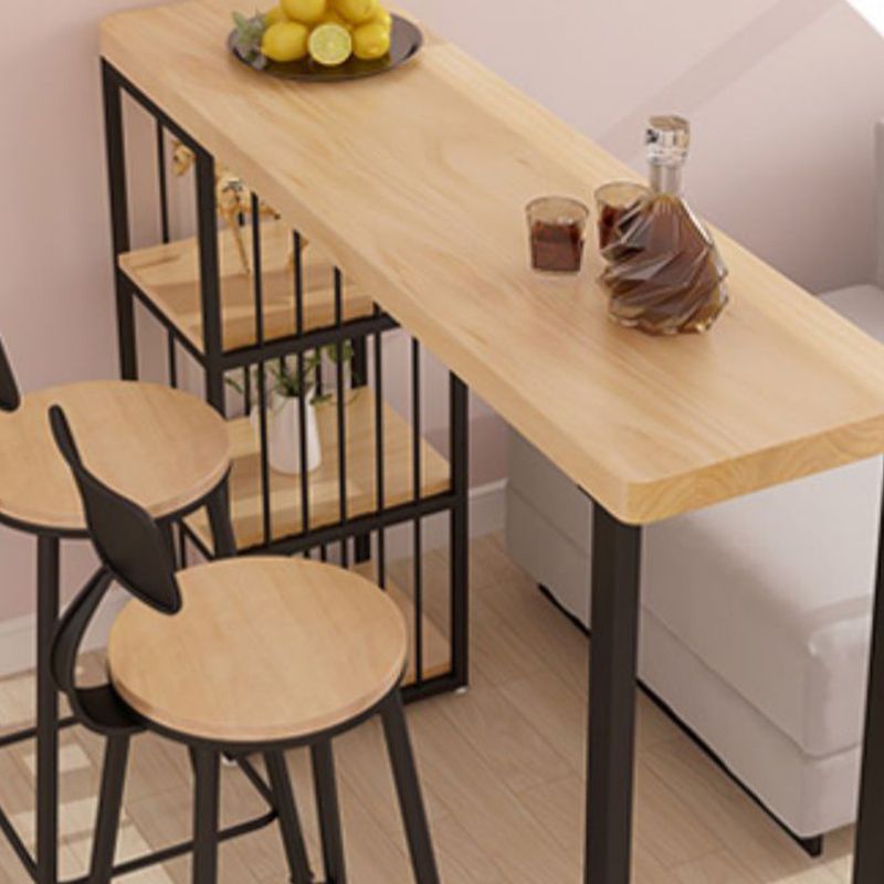 Juego de mesa de bar rectangular moderno, juego de mesa de bar de madera maciza de 1/2/3 piezas