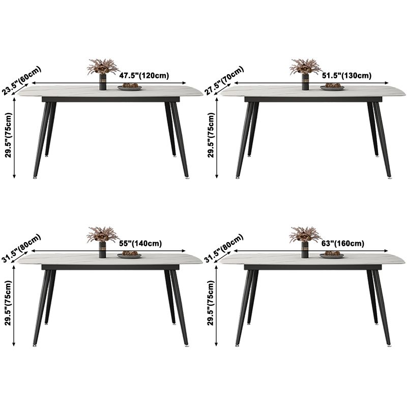 Contemporary Style 4-foot Dining Table Stone Home Furniture with Metal Leg Clearhalo ' dining_table' 'Dining Tables & Seating' 'Dining Tables' 'furn' 'furn_dining_table' 'Furniture' 'furniture_dining_table' 'Kitchen & Dining Furniture' 'kitchen&dining_furn' 'kitchen' 'kitchen_dining_table' 1200x1200_afc3fd90-ef4e-4f44-9f4f-6cf38fa6beec