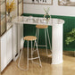 Modern White Marble Table Specialty Double Pedestal Table - 40.55" H Clearhalo 'Bar Furniture' 'Bar Tables' 'bar_tables' 'Furniture' 'furniture_bar_tables' 'Kitchen & Dining Furniture' 1200x1200_afc6cd62-b72c-45ef-b566-971400976062