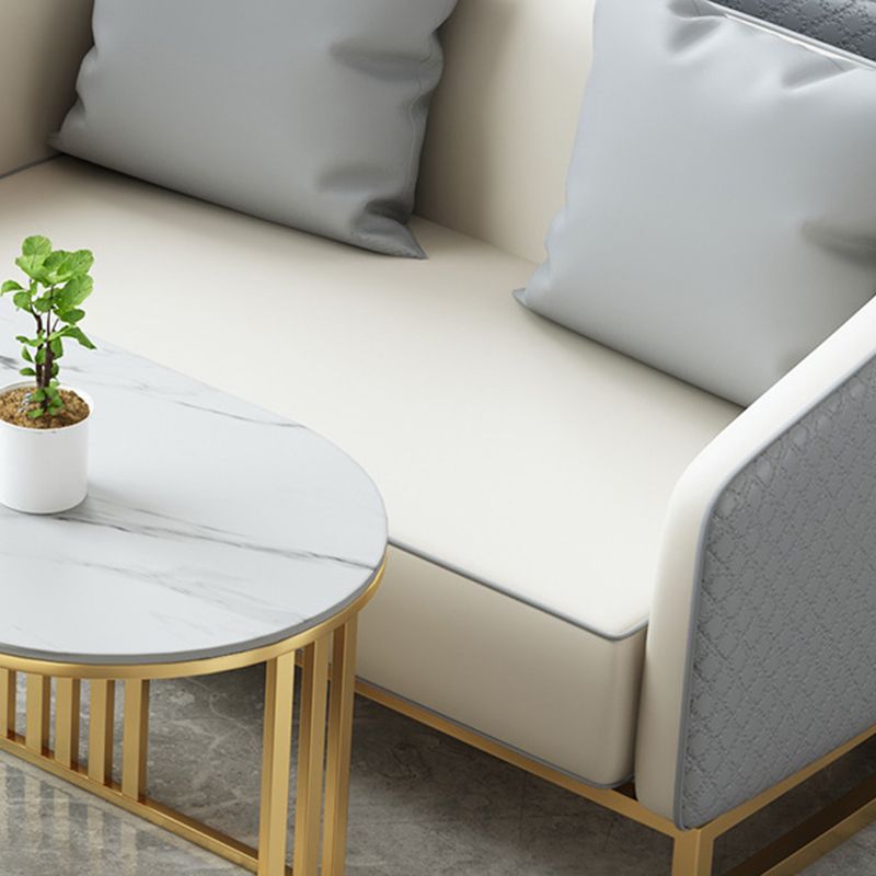 Genuine Leather Tuxedo Arm Sofa Contemporary Sofa for Living Room Clearhalo 'furn' 'furn_sofas' 'Furniture' 'Living Room Furniture' 'Sofa' 'sofas' 1200x1200_afcba6b3-3939-4c56-a75a-606a0504e2f1