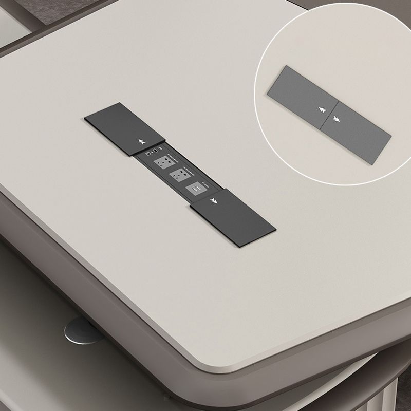 Scrivania per ufficio contemporanea scrivania esecutiva a forma di legno artificiale con 2 cassetti