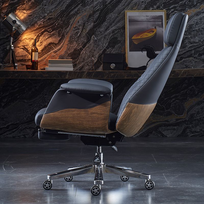 High Back Executive Swivel Office Chair Chrome Metal Frame Modern Ergonomic Task Chair Clearhalo 'furn' 'furn_office_chair' 'Furniture' 'furniture_office_chair' 'Office Chairs' 'Office Furniture' 'office_chair' 1200x1200_afcd1cef-2c87-4c55-98e4-f1783607f295