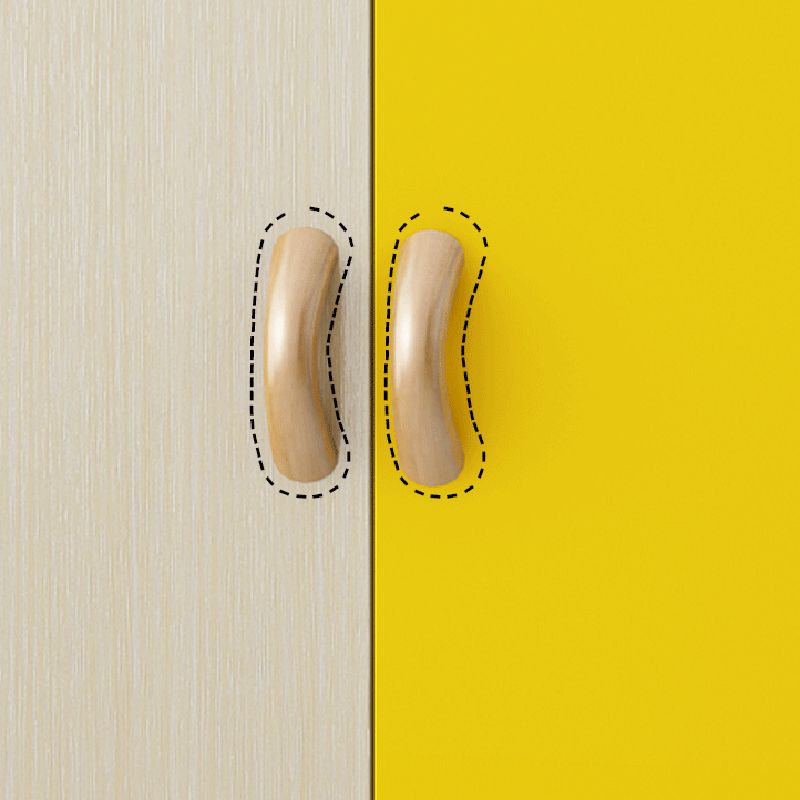 Moderne scharnierende deurgarderobe voor slaapkamer matte afwerking Kast met houten benen