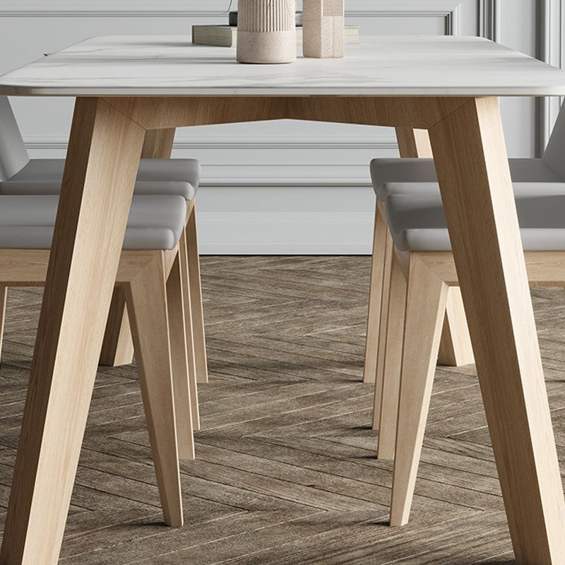 White Stone Top Table for Home Mid-Century Modern Dining Table Clearhalo 'Dining Tables & Seating' 'Dining Tables' 'dining_table' 'furn' 'furn_dining_table' 'Furniture' 'Kitchen & Dining Furniture' 1200x1200_afce0525-3bed-4b39-945e-fed40da4b66f