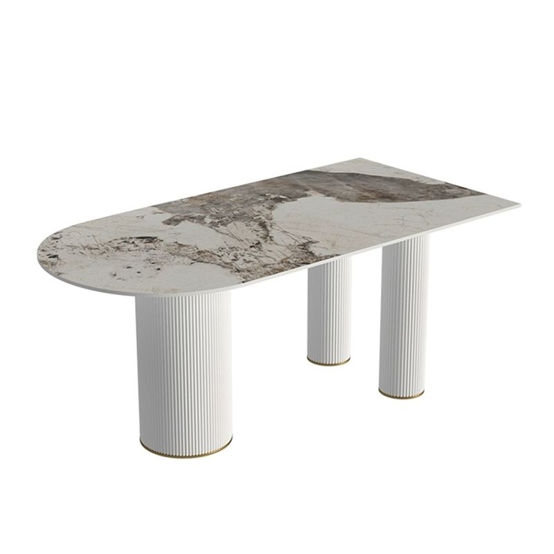 White Tripod Base Dining Table Stone Top Modern Dining Room Kitchen Table Clearhalo 'Dining Tables & Seating' 'Dining Tables' 'dining_table' 'furn' 'furn_dining_table' 'Furniture' 'furniture_dining_table' 'Kitchen & Dining Furniture' 'kitchen' 'kitchen_dining_table' 1200x1200_afce79c1-c311-4efd-9ec1-87f144897fa1