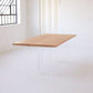 Rectangle Pine Wood Dining Table Modern Kitchen Table with Acrylic Double Pedestal Clearhalo 'Dining Tables & Seating' 'Dining Tables' 'dining_table' 'furn' 'furn_dining_table' 'Furniture' 'furniture_dining_table' 'Kitchen & Dining Furniture' 1200x1200_afcf1851-ec4a-41e7-9900-0ba3376e93fd
