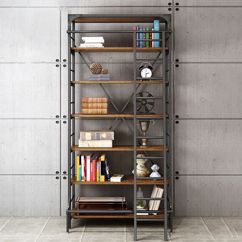 Modern Style Open Back Bookshelf Standard Metal Bookcase in Black Clearhalo 'Bookcases' 'furn' 'furn_bookcases' 'Furniture' 'Office Furniture' 1200x1200_afd0bcd8-b064-454c-8a7f-2db4fb84f9ab