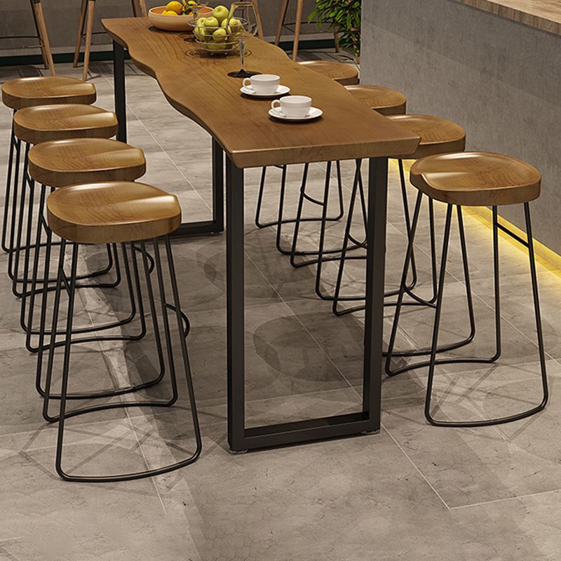 Modern 1/9 Pieces Bar Table Set Rectangle Wood Counter Table with High Stools for Balcony Clearhalo 'Bar Furniture' 'furn' 'furn_home_bar_bar_sets' 'Furniture' 'Home Bars & Bar Sets' 'home_bar_bar_sets' 'Kitchen & Dining Furniture' 1200x1200_afd16790-7140-4e41-a2e5-25fbc3447df9