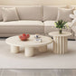 Table basse ou table d'appoint moderne en bois artificiel, ronde, beige