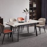 4-foot Stone Dining Site Table Modern Style Drop-Leaf Dining Table for Dining Room Clearhalo 'Dining Tables & Seating' 'Dining Tables' 'dining_table' 'furn' 'furn_dining_table' 'Furniture' 'furniture_dining_table' 'Kitchen & Dining Furniture' 'kitchen' 'kitchen_dining_table' 1200x1200_afd26542-9a34-4dad-85b8-ba21554068de