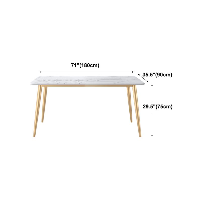 Table à manger de luxe traditionnelle Table à manger rectangulaire en pierre blanche pour la maison