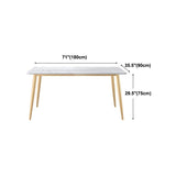 Table à manger de luxe traditionnelle Table à manger rectangulaire en pierre blanche pour la maison