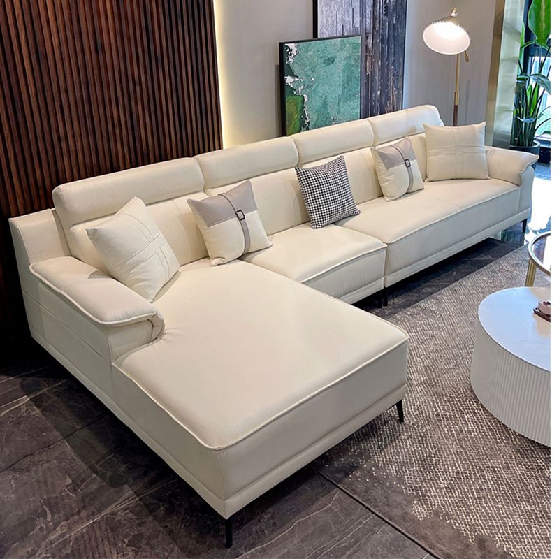 Contemporary Stain-Resistant Faux Leather Sofa Pillow Top Arm Sectional Clearhalo 'furn' 'furn_sectionals' 'Furniture' 'furniture_sectionals' 'kitchen' 'kitchen_sectionals' 'Living Room Furniture' 'Sectionals' 1200x1200_afd5c16d-2957-43bd-a9da-77484a5d2095