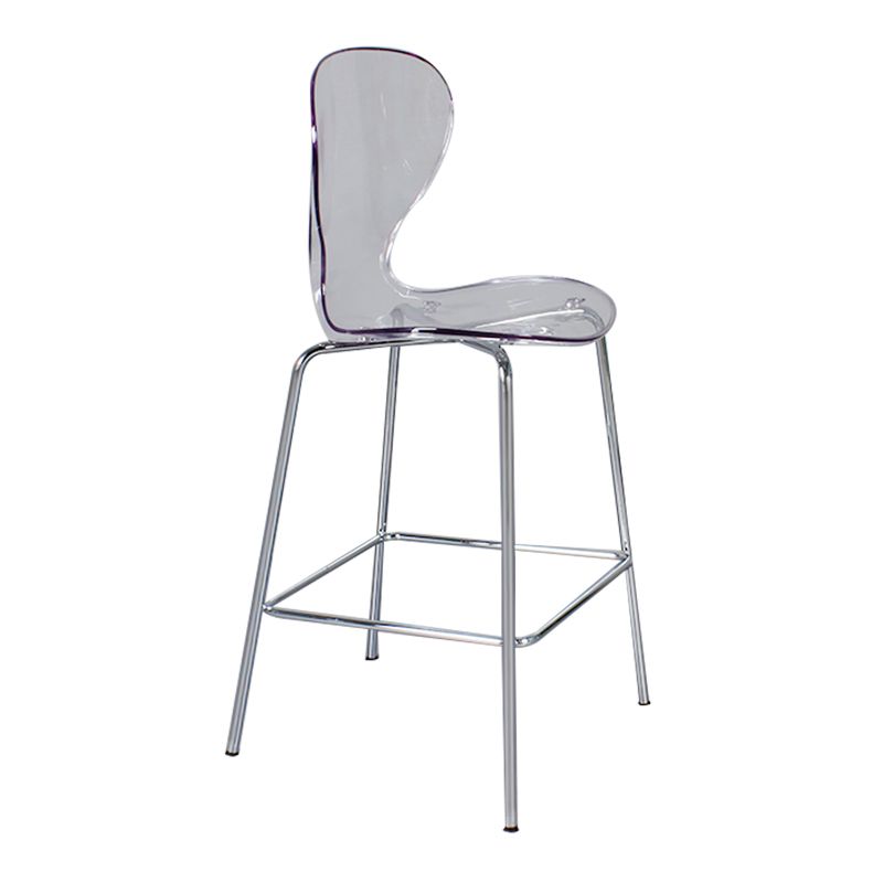 28-inch Height Barstool Modern Indoor Transparent Plastic Bar Stool Clearhalo 'Bar Furniture' 'Bar Stools' 'bar_stools' 'furn' 'furn_bar_stools' 'furniture_bar_stools' 'Kitchen & Dining Furniture' 'kitchen&dining_furn' 'kitchen' 'kitchen_furn' Furniture' 1200x1200_afd5c990-9ee7-4892-b7a7-0bf72c612bff