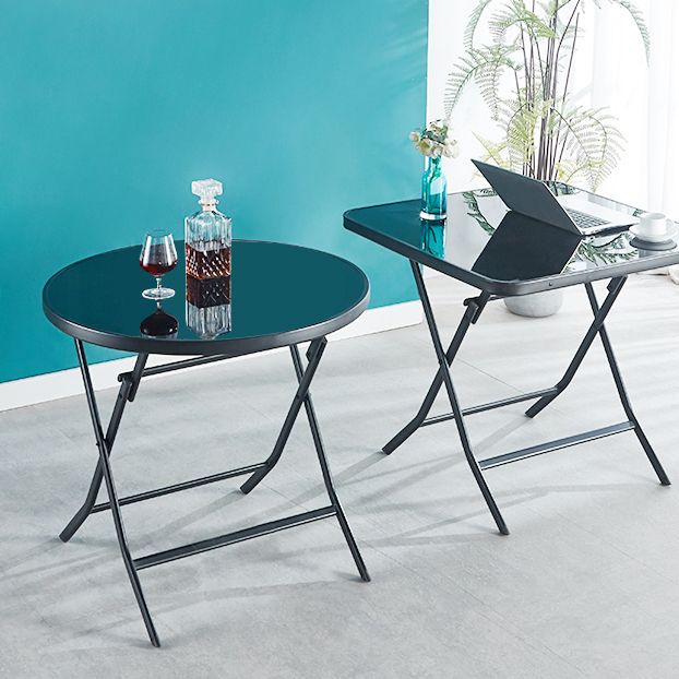 Modern Style Glass Kitchen Dining Table Black Table with Black Frame for Home Clearhalo ' dining_table' 'Dining Tables & Seating' 'Dining Tables' 'furn' 'furn_dining_table' 'Furniture' 'furniture_dining_table' 'Kitchen & Dining Furniture' 'kitchen&dining_furn' 'kitchen' 'kitchen_dining_table' 1200x1200_afd85341-3924-4599-b3e4-3a8e37f41bc4